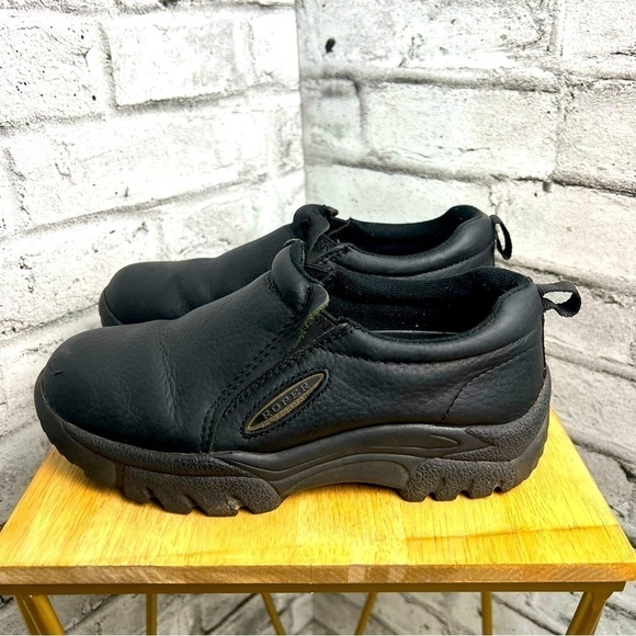 Roper Performance Black Tumbled Leather Slip-on Shoes - Picture 4 of 8